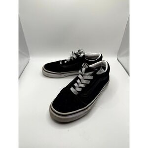 VANS‎ Old Skool Kids 2 Sneaker Black Suede Glitter Sidestripe Skateboard Shoes